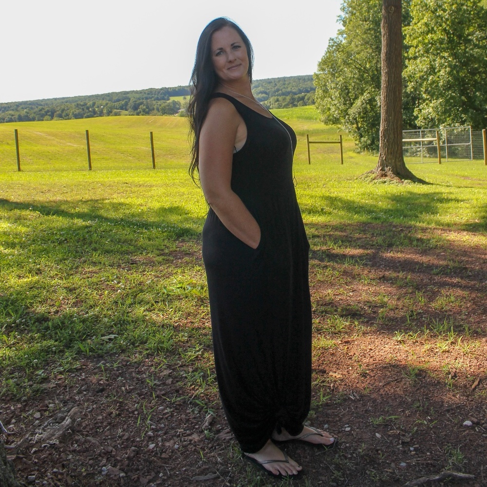 All Day Black Tank Womens Long Maxi Dress